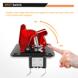 3 Gang Toggle Switch 12V Rocker Switch Panel with LED Light Red