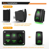 5Pin On Off Rock Lights Rocker Switch Green