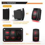 5Pin On Off Lighted Whip Rocker Switch Red