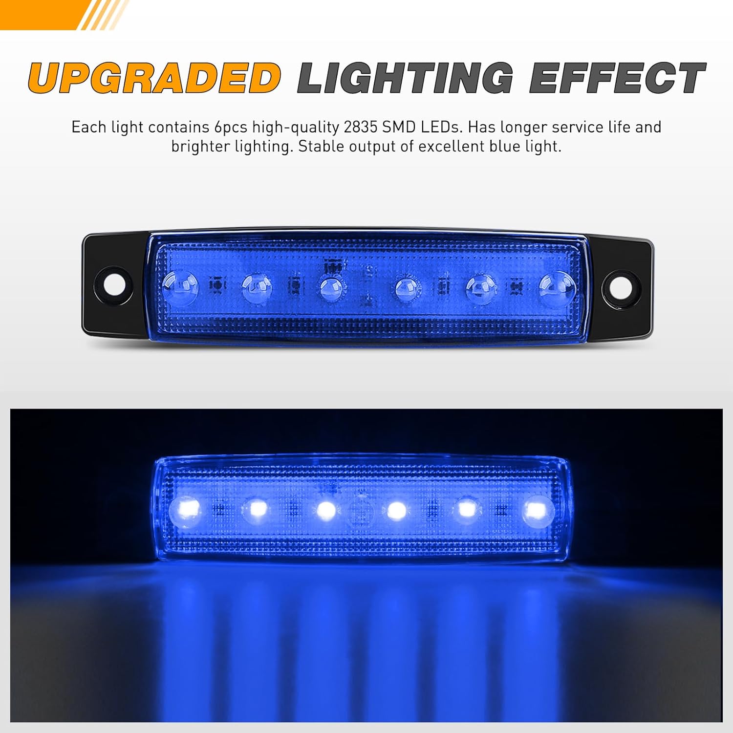 3.8" 6LED Blue Side Marker Light 10PCS
