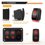 5Pin On Off Stereo Rocker Switch Red