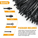 120 Pcs Push Mount Cable Zip Ties