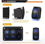 5Pin On Off LED POD Lights Rocker Switch Blue
