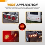 4" Round Trailer Tail Light 12LED Red w/Surface Mount (4 Pcs)