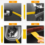 GOOACC 8PCS Auto Trim Removal Tool Kit No-Scratch Tool Kit for Car Audio Dash Panel Window Molding Fastener Remover Tool Kit-Yellow
