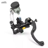 GOOACC Universal Motorcycle Modified Direct Push Brake Master Cylinder Set, Brake Upper Pump with Adjustable Lever for Most Models