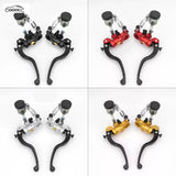 GOOACC Universal Motorcycle Modified Direct Push Brake Master Cylinder Set, Brake Upper Pump with Adjustable Lever for Most Models