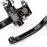 GOOACC Universal Motorcycle Modified Direct Push Brake Master Cylinder Set, Brake Upper Pump with Adjustable Lever for Most Models