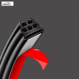 GOOACC Car 3-Layer 6-Hole Sound Insulation Strip, Car Door Seal Soundproof Strip, Dustproof & Waterproof Sealing Strip, Damage-Free Installation