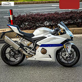 GOOACC Motorcycle Modified Adjustable Rear Shock Absorber Set, Hydraulic Damping Rear Suspension with Gas Cylinder, with Full Installation Accessories for Sport Bike & Street Motorcycle