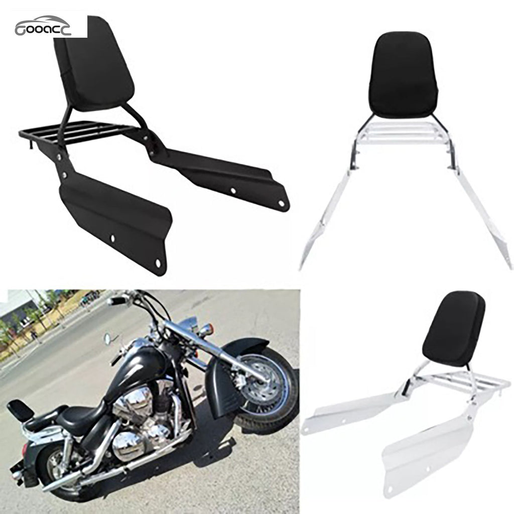 GOOACC Motorcycle Modified Rear Backrest with Luggage Rack Set, Univer ...