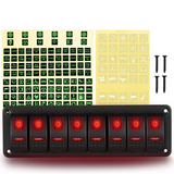 8 Gang Aluminum Rocker Switch Panel Red