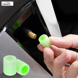 GOOACC Universal Car & Motorcycle Luminous Valve Stem Cap Set, Tire Valve Core Dustproof & Waterproof Protector Cap, Plug & Play, Universal Fit for Most Vehicle Models, 4PCS