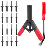 GOOACC 82Pcs Plastic Rivet Gun Set with Fastener Remover Pop Rivet Assortment - for All Plastic Rivets Safe Metal or Plastic Clips Removal for Installing and Removing Car Door Upholstery
