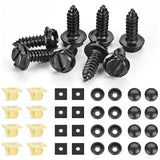 8 Pcs License Plate Screw Kit for Fastening Front and Back License Plates on Cars, Suvs, and Trucks Black Zinc Plated Rust-Proof and Anti-Rattle License Plate Bolts