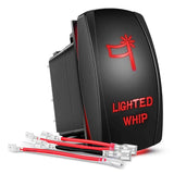 5Pin On Off Lighted Whip Rocker Switch Red