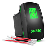 5Pin On Off Stereo Rocker Switch Green