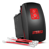 5Pin On Off Stereo Rocker Switch Red
