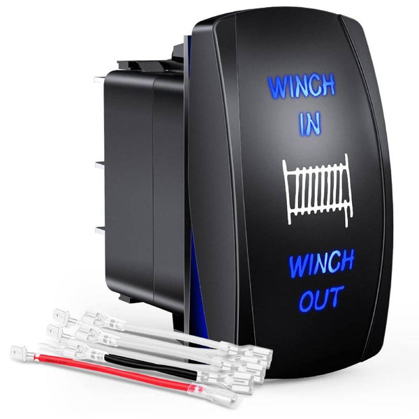 7Pin On Off Winch Momentary Rocker Switch Blue – gooacc