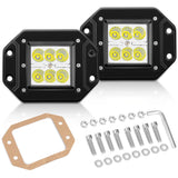 2 Pcs 18W Flood Flush Mount LED Work Light