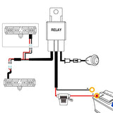 2 Pcs 42W Flush Mount Upgraded Spot Flood Combo LED Work Light with 16AWG Wiring Harness-2 Leads