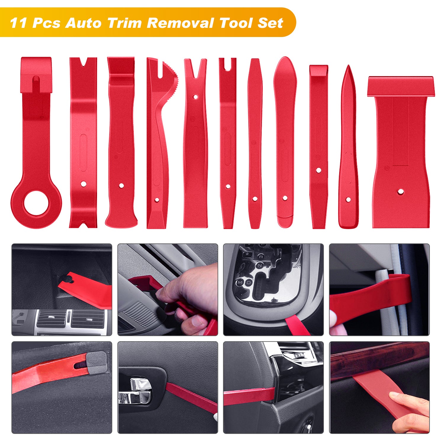 8PCS Auto Trim Removal Tool Set for Car Audio Dash Door Panel Window M