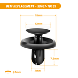 100 Pcs 6.5mm 7mm 9mm Compatible with Toyota Push Type Retainer Retaining 90467-10183, Engine Under Cover Push-Type Retainer for Lexus & Toyota Clips 90467-07201, for Toyota 52161-02020 Bonus Fastener Remover