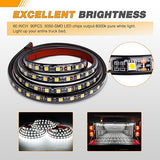 3 Pcs 60" 270 LEDs White Led Strip Lights Waterproof for 12 Volt Truck Cargo Pickup SUV RV Boat Lights, w/On/Off Switch Blade Fuse Splitter Cable