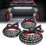 3 Pcs 60" 270 LEDs White Led Strip Lights Waterproof for 12 Volt Truck Cargo Pickup SUV RV Boat Lights, w/On/Off Switch Blade Fuse Splitter Cable