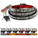 48" Triple Row 360 LED Light Strip 6 Function with Red Running Brake Lights Amber Turning Signals Strobe Lights White Reverse Light