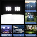 4 Pcs 18W LED Pods Spot Light Bar Fog Light Driving Lighting with 16AWG Off Road Wiring Harness-4 Leads