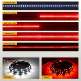 48”/49” Truck Tailgate Light Strip 5 Function 90 LED Red/White Single Row Universal Rear Light Bar for Pickup Brake Light Running Light Turn Signal Lights Reverse Light