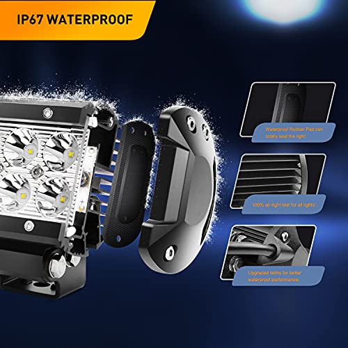 4 Pcs 18W LED Pods Spot Light Bar Fog Light Driving Lighting with 16AW gooacc 4 Pcs 18W LED Pods Spot Light Bar Fog Light Driving Lighting with 16AW gooacc