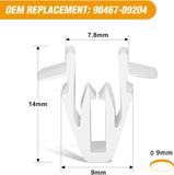50 Pcs Rear Hatch Door Side Garnish and Front Body Pillar Garnish Moulding Clip for Toyota Lexus 90467-09204