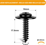 50 Pcs Splash Shield General Purpose Phillips Truss Head Sems Screw for Honda Acura BMW Fender Liner Bumper Cover Screws 90114-SE0-000 90114-SZ3-000 M4.8-1.61x19mm