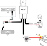 12 Inch 72W Led Light Bar Spot Flood Combo with 12V 5Pin Rocker Switch Wiring Harness kit
