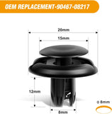 50 Pcs Upper Seal Radiator Cover Push-Type Retainer For Toyota Lexus 90467-08217 4Runner FJ Cruiser Tacoma GX470 Honda Acura 91512-SX0-003 Accord Civic Insight Odyssey