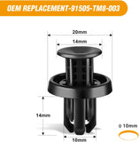 50 Pcs Bumper and Wheel Well Liner Push-Type Retainer Fender Grille Under Cover Clips OEM:#91505-TM8-003 For Honda Acura