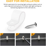 50 Pcs 1/2 Inch Rope Light P-Style Mounting Clips with Pan Head Phillips Stainless Steel Screws