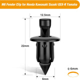 50 Pcs M6 Fender Clip Retainer Bumper Nylon Push Rivet Pins Bolt Motorcycle Hardware (2005-6SRIV) for Honda Kawasaki Suzuki GSX-R Yamaha YZF R1 R6 ATV Moto Car