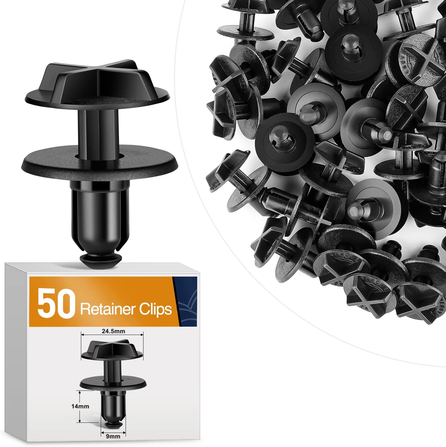 Ford Radiator Clip 50 Pcs Lower Radiator Shield Push-Type Retainer Clips For Ford W705957 ...