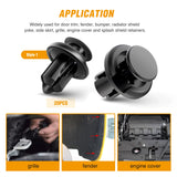 120 Pcs Car Bumper Retainer Retaining Clips & Nylon Fasteners Rivet Kit 6mm 7.6mm 8mm 8.8mm 10mm Door Trim Panel Clips Bumper Push Rivet Clips