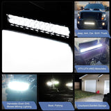 20 Inch 420W Combo Led Light Bar 2PCS 4Inch 60W Combo LED Pods with 16AWG Off Road Wiring Harness-3 Leads