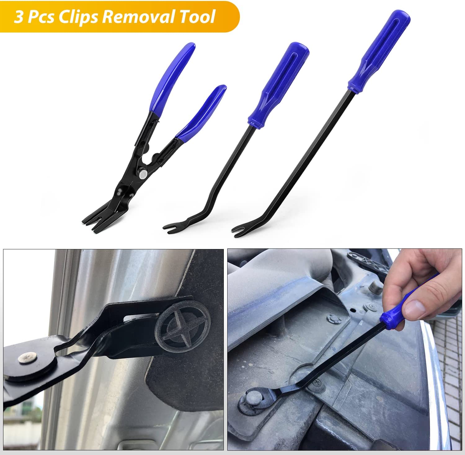 200 Pcs Trim Removal Tool Auto Push Pin Bumper Retainer Clip Set Blue