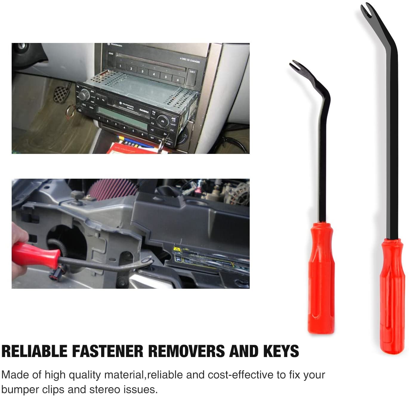 13 Pcs Nylon Trim Removal Tool Set for Bumper Fastener Rivet Retaining Retainer Clips Red