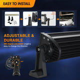 52 Inch 300W Flood Spot Combo LED Light Bar 2PCS 4Inch 18W Spot LED pods with Wiring Harness Kit-3 Leads