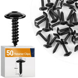 50 Pcs Torx Truss Head Tapping Screw Fender Liner Splash Guard Under Cover License Bracket for VW Audi N90775001 N90892001 N90648702 Black Zinc M5-2.12 x 19mm T25