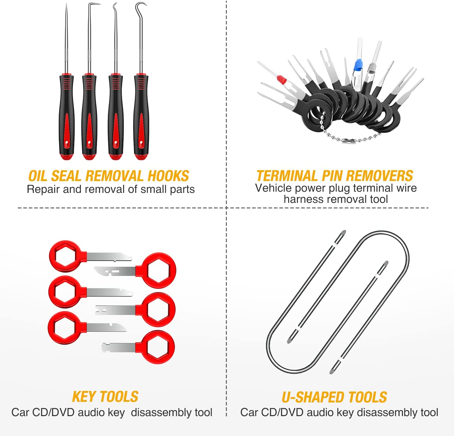 200 Pcs Trim Removal Tool Auto Push Pin Bumper Retainer Clip Set Red