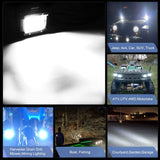 4 Pcs 60W 4 Inch Triple Row Flood LED Pods with 16AWG 3Pin Wiring Harness-4 Leads