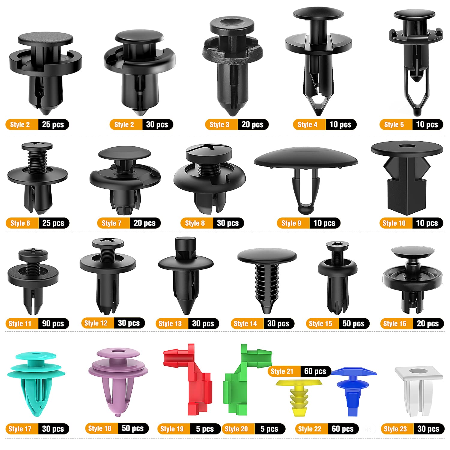 725 Pcs Car Push Retainer Retaining Clips For Toyota GM Ford Honda Che ...